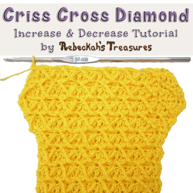Learn to crochet the increases and decreases of the Criss Cross Diamond Stitch as designed by @beckastreasures! | Both photo and video tutorials are included #crochet #stitch #tutorial