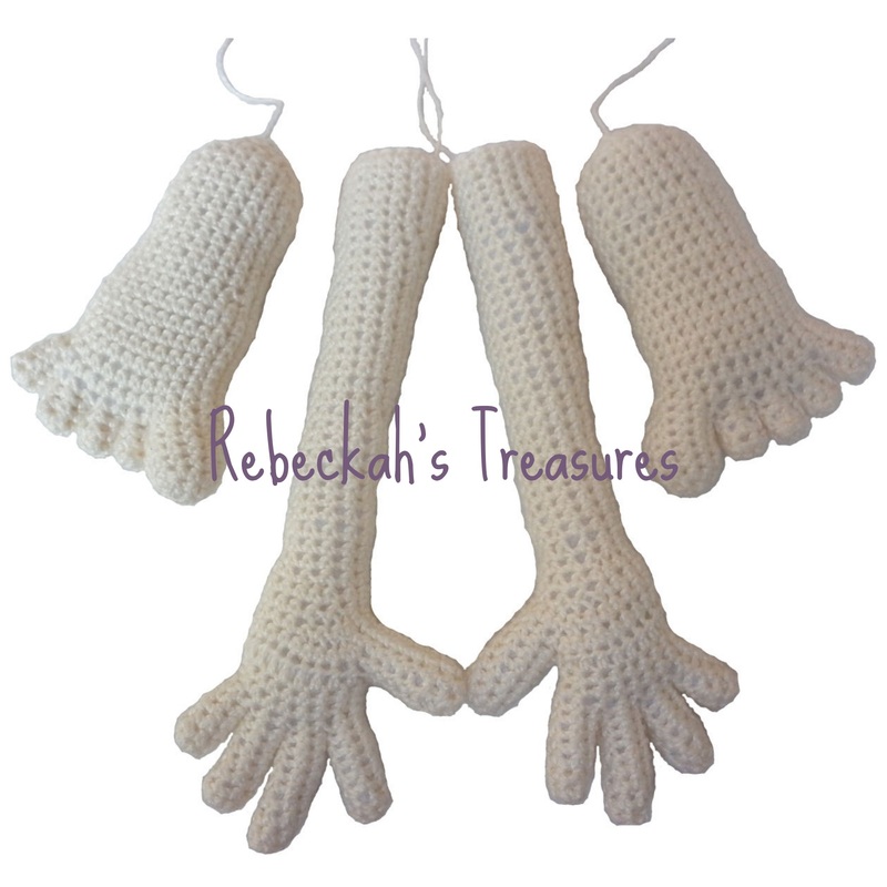 WIP Crochet Amigurumi Dolly by Rebeckah's Treasures ~ Hands and Feet