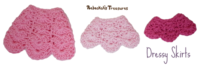 Dressy Skirts from Pretty in Pink Free Crochet Pattern for Children Fashion Dolls by Rebeckah's Treasures