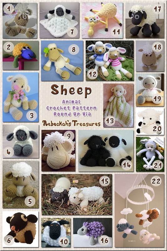 Sheep Toys & Loveys - Animal Crochet Pattern Round Up via @beckastreasures