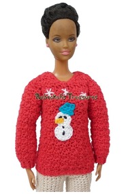 Mom Fashion Doll Christmas Sweater Crochet Pattern