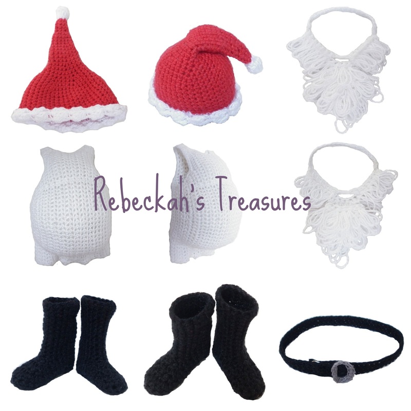 Crochet Santa Ken Claus Accessories by Rebeckah's Treasures