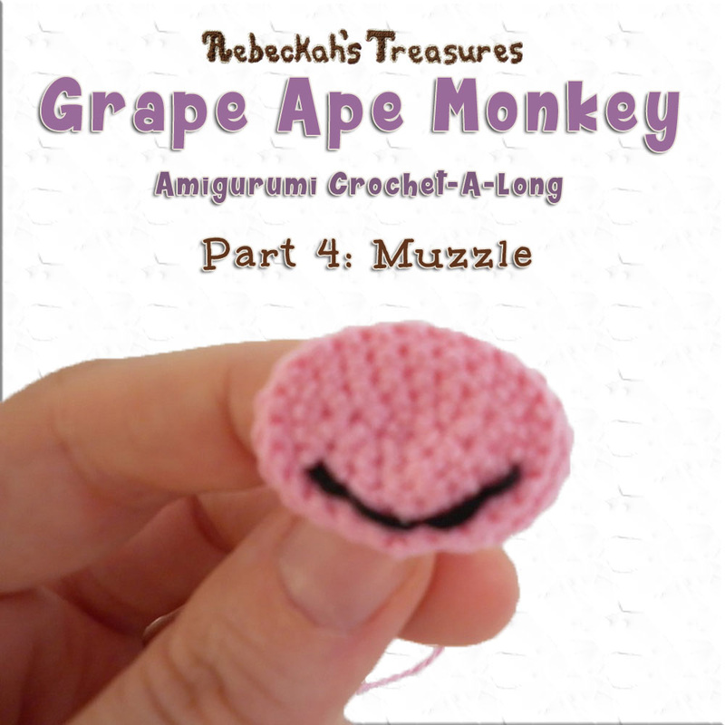 Amigurumi Grape Ape Monkey Cal - Part 4 via @beckastreasures / Let's crochet Grape Ape's muzzle...