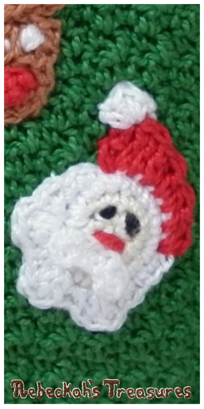 MIni Santa Applique Free Crochet Pattern