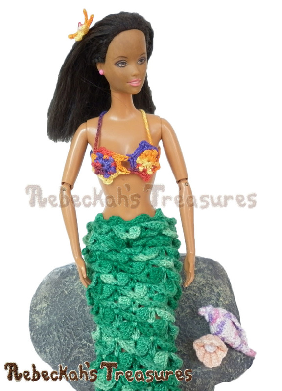 Star Flowers Brassiere by @beckastreasures | Part of the 9 Mermaid/Bikini Brassiere bundle for Fashion Dolls!