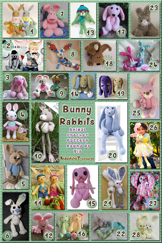 Bunny Rabbits Part 1 – Floppy Toys & Softies | Animal Crochet Pattern Round Up via @beckastreasures
