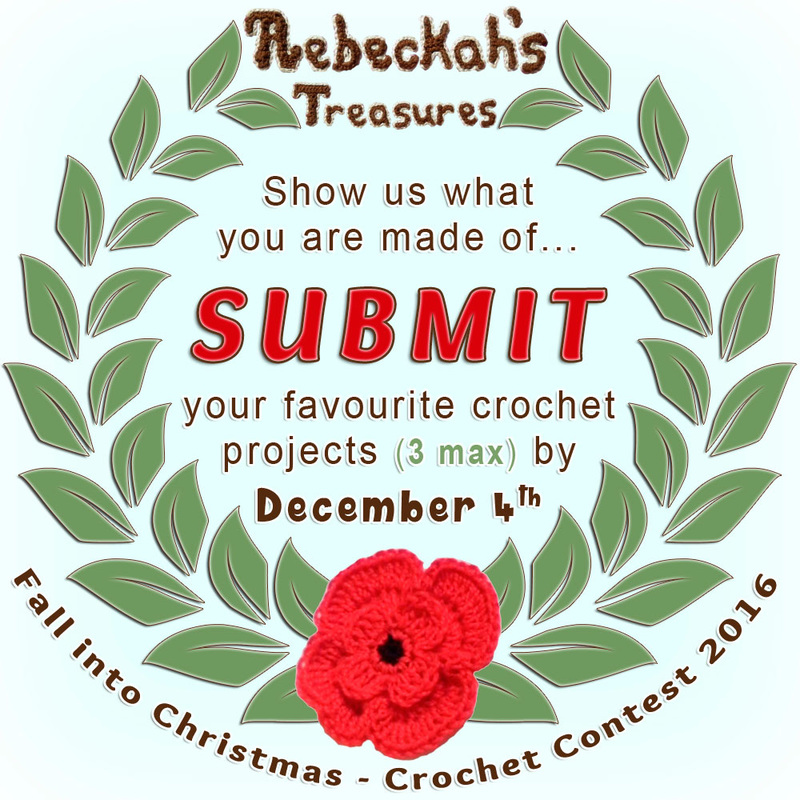 Show us what YOU are made of... Submit your favourite #crochet projects to a brand new Fall into Christmas #contest hosted by @beckastreasures featuring 26 prize sponsors! | SUBMISSIONS close December 4th, 2016 | VOTING begins December 5th, 2016 | What are you waiting for? Submit your 3 favourite projects TODAY and #WIN!!! | Learn more here: https://goo.gl/zYdFsN #fallintochristmas2016