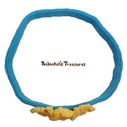 Floral Blue Crochet Headband Free Pattern by Rebeckah's Treasures
