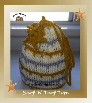 Surf N Turf Tote by Cylinda from Crochet Memories via @beckastreasures Saturday Link Party