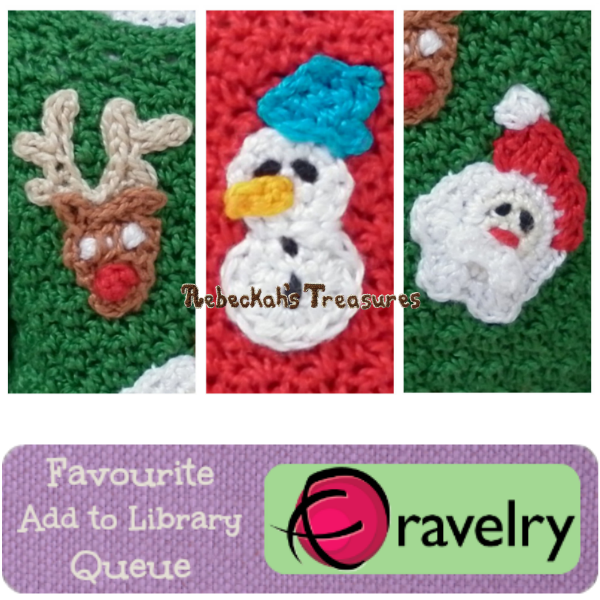Favourite, Add to Library & Queue Mini Christmas Appliques on Ravelry http://www.ravelry.com/patterns/library/mini-christmas-appliques-from-fashion-doll-family-christmas-sweaters-crochet-pattern