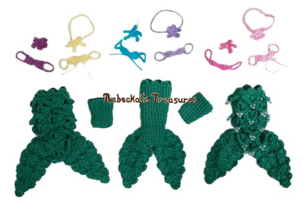 Little Crochet Mermaid Set for the Kelly doll by Mattel