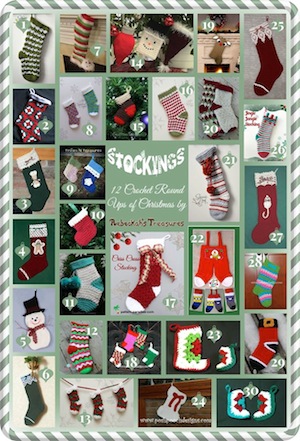 Stockings - 3 of 12 Crochet Round Ups of Christmas by Rebeckah's Treasures (@beckastreasures)