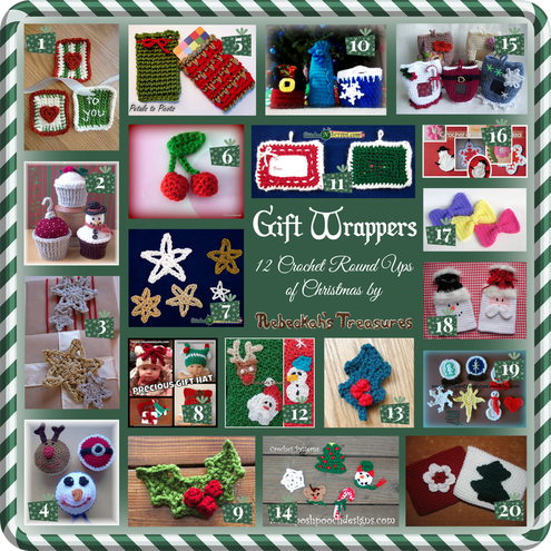 Gift Wrappers - 12 Crochet Round Ups of Christmas via @beckastreasures