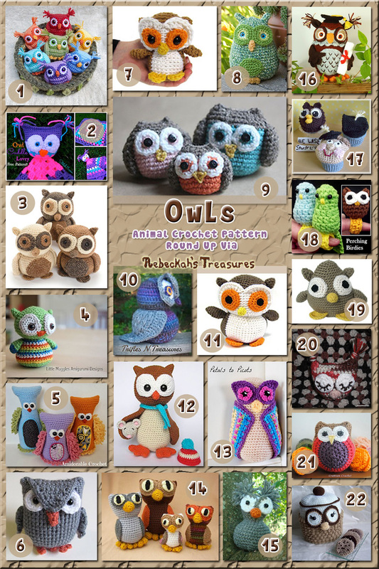 Owl Toys - Animal Crochet Pattern Round Up via @beckastreasures