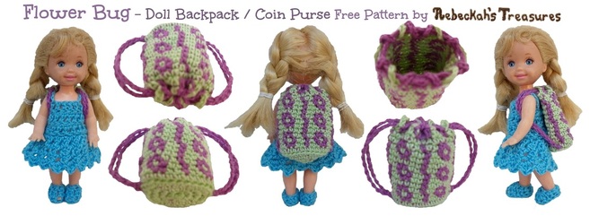 Flower Bug Doll Backpack / Coin Purse - Free Pattern