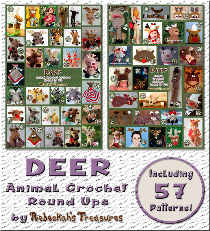 2 Deer Animal Crochet Pattern Round Ups by @beckastreasures | 57 patterns - 25 designers including @TooYarnCute @_K4TT_ @FreshStitches & more!
