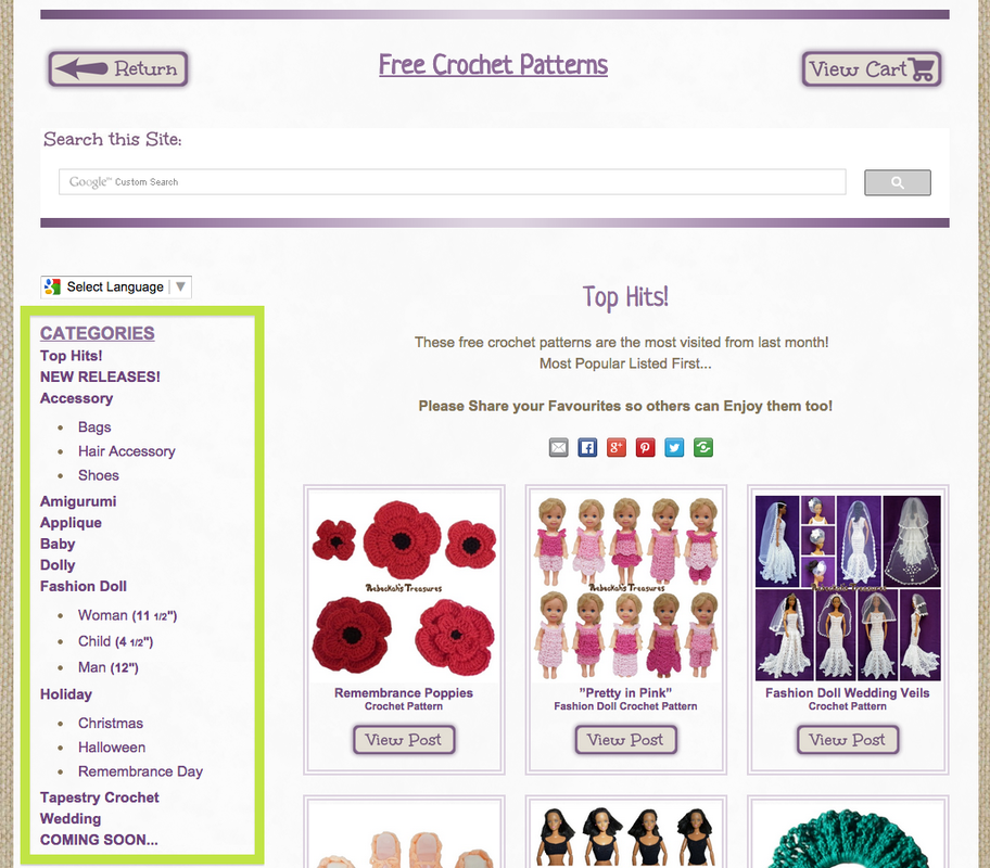 New Free Pattern Category Page