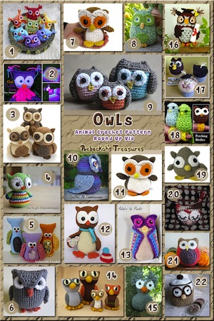 #8 – Owls Part 1 | Animal Crochet Pattern Round Up from 2015