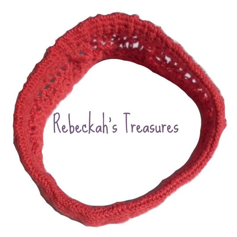 Red Crochet Headband by Rebeckah's Treasures