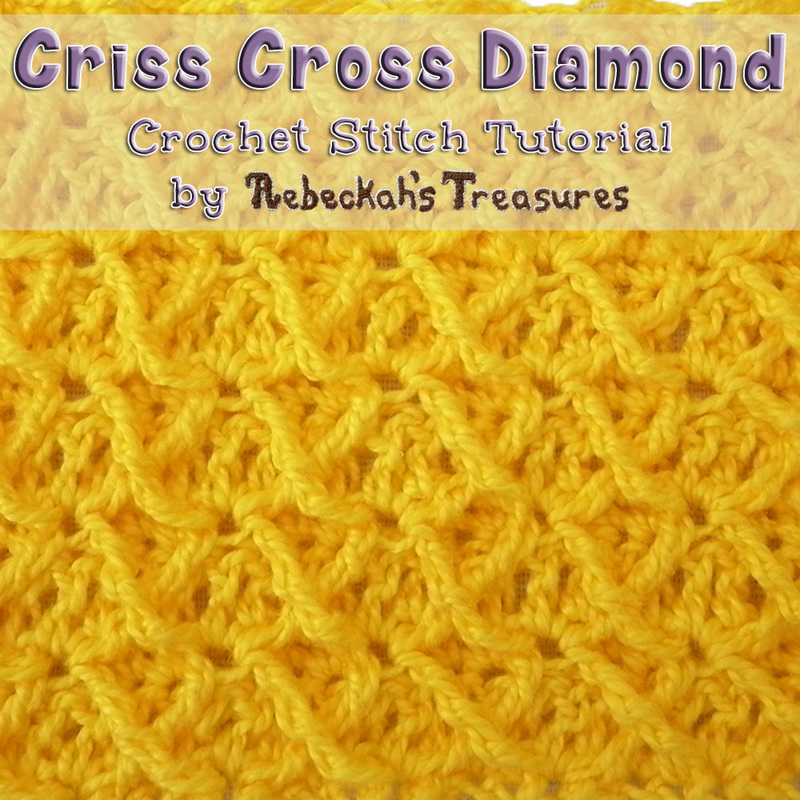 Learn to crochet the Criss Cross Diamond Stitch as designed by @beckastreasures! | Both photo and video tutorials are included #crochet #stitch #tutorial