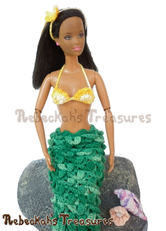 Halter Puff Swirls Brassiere by @beckastreasures | Part of the 9 Mermaid/Bikini Brassiere bundle for Fashion Dolls!