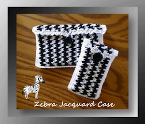 Zebra Jacquard Case by Cylinda of Crochet Memories - Featured project on Saturday Link Party 4 via @beckastreasures