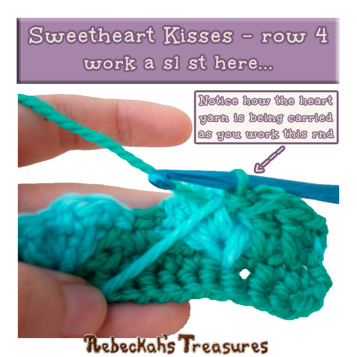 WIP Picture | Learn the Sweetheart Kisses Stitch via @beckastreasures