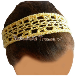 Yellow Little Girl Crochet Headband by Rebeckah's Treasures
