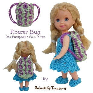 Flower Bug Doll Backpack / Coin Purse - Free Pattern