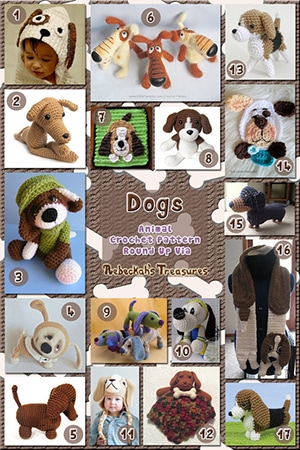 #3 - Dogs Part 1 - Animal Crochet Pattern Round Up | Top 10 Crochet Pattern Round Ups by @beckastreasures from 2016