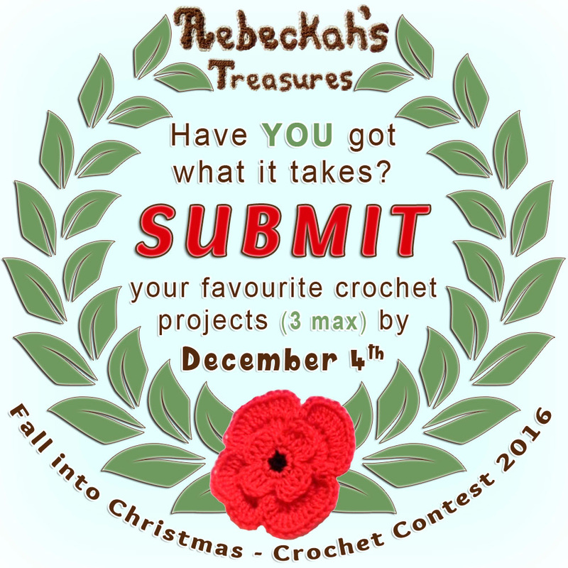 Have YOU got what it takes? Submit your favourite #crochet projects to a brand new Fall into Christmas #contest hosted by @beckastreasures featuring 26 prize sponsors! | SUBMISSIONS close December 4th, 2016 | VOTING begins December 5th, 2016 | What are you waiting for? Submit your 3 favourite projects TODAY and #WIN!!! | Learn more here: https://goo.gl/zYdFsN #fallintochristmas2016