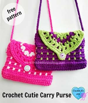 Crochet Cutie Carry Purse by Erangi of Crochet for you | Featured on @beckastreasures Saturday Link Party!