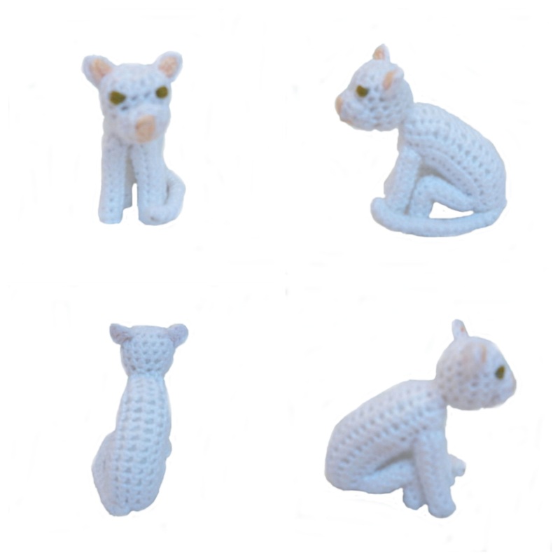 Rebeckah's Treasures: White Crochet Barbie Kitty Sitting