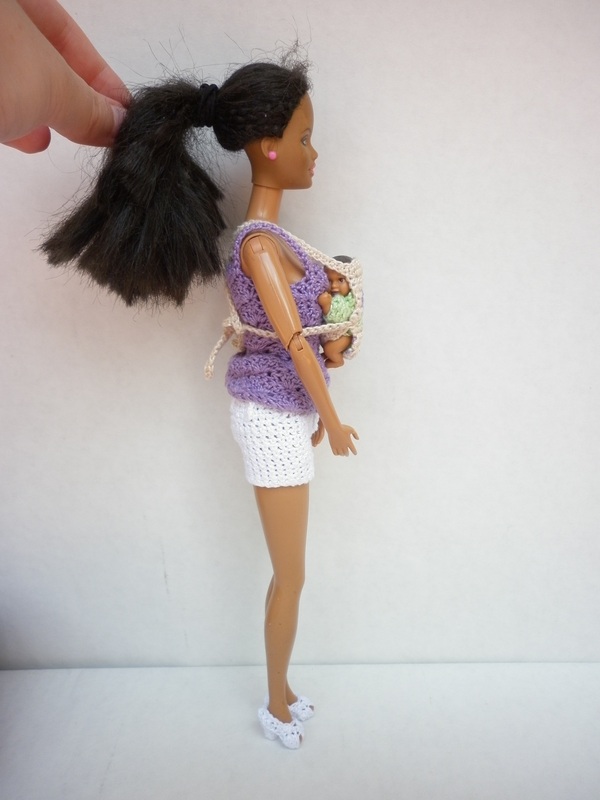 Crochet Newborn Barbie Mei Tai