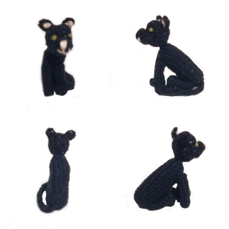 Rebeckah's Treasures: Black Crochet Barbie Kitty Sitting