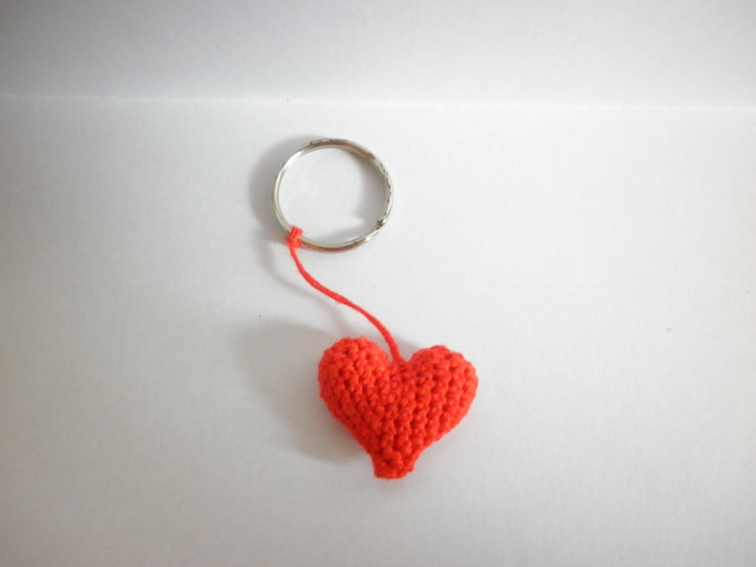 Crochet Heart Keychain