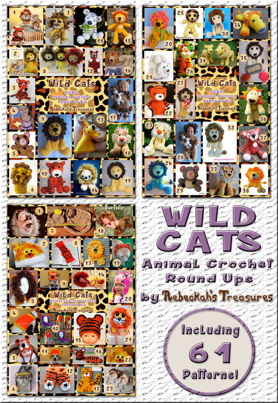 2 Wild Cat Animal Crochet Pattern Round Ups by @beckastreasures | 61 patterns - 33 designers including @melissaspattrns @_K4TT_ @CalleighsClips & more!