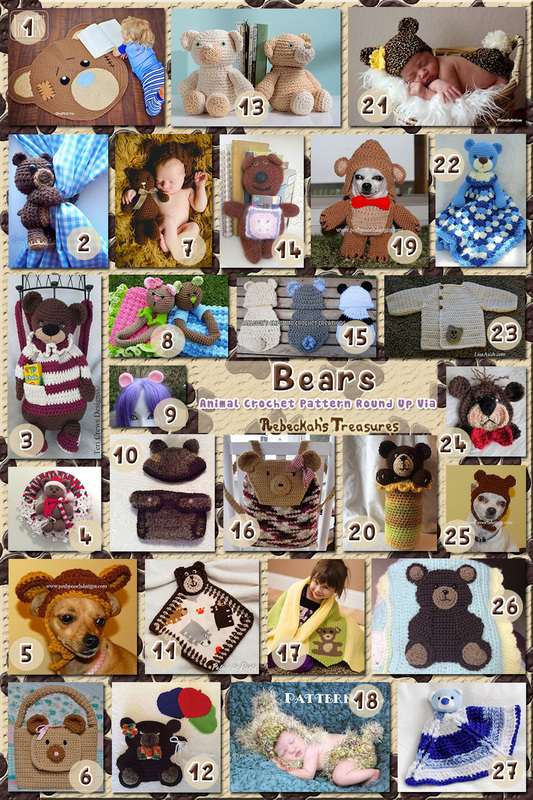 Bears Part 4 - Accessories, Babies & Pets | Animal Crochet Pattern Round Up via @beckastreasures