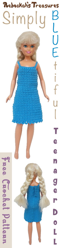 Simply BLUEtiful Teen Fashion Doll Dress / Free Crochet Pattern by @beckastreasures