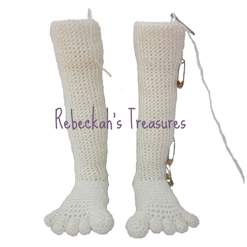 WIP Crochet Amigurumi Dolly by Rebeckah's Treasures ~ Legs