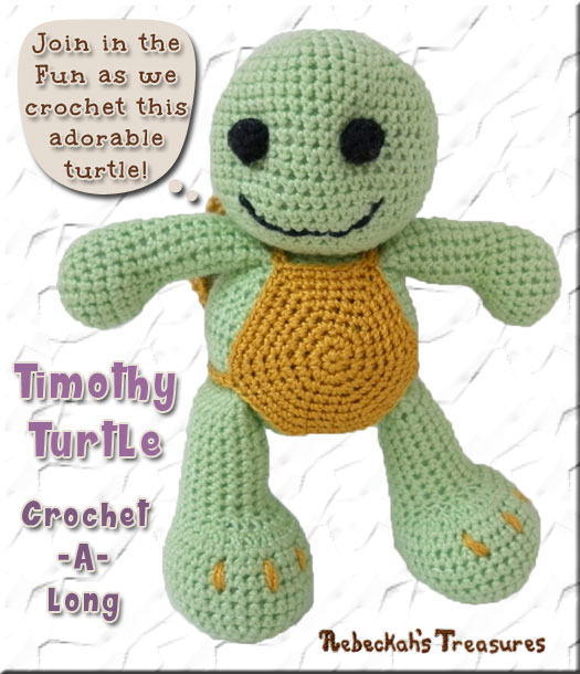 Timothy Turtle Crochet-A-Long via @beckastreasures / Join in the fun as we crochet this adorable amigurumi turtle!