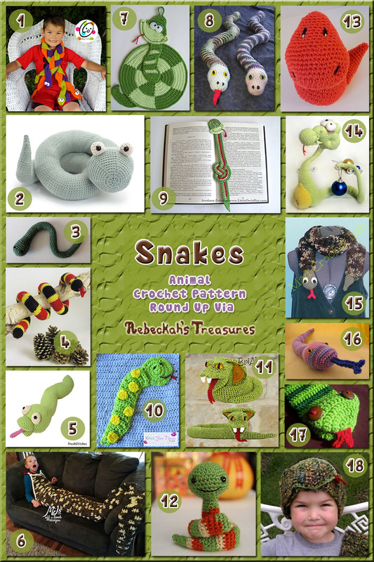 Snakes | Animal Crochet Pattern Round Up via @beckastreasures