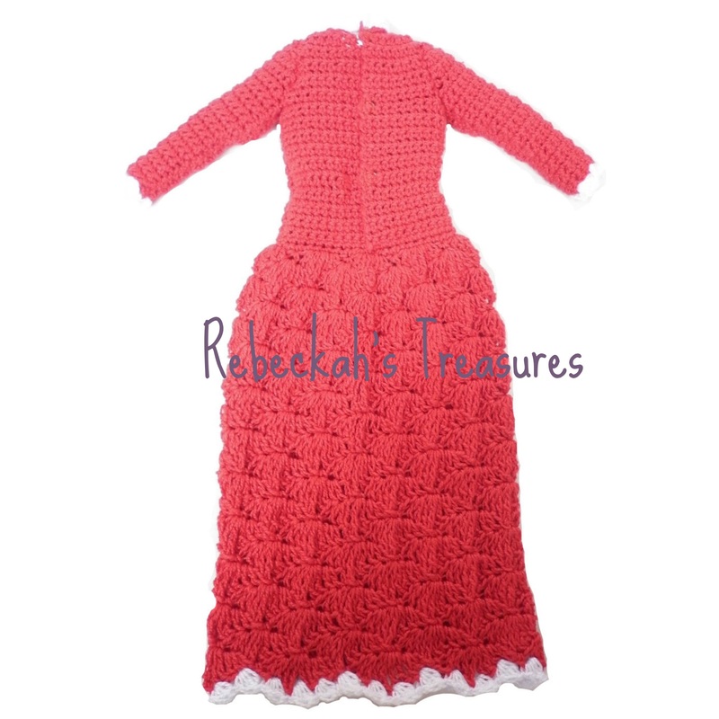 Crochet Mrs. Barbie Claus' Dress by Rebeckah's Treasures