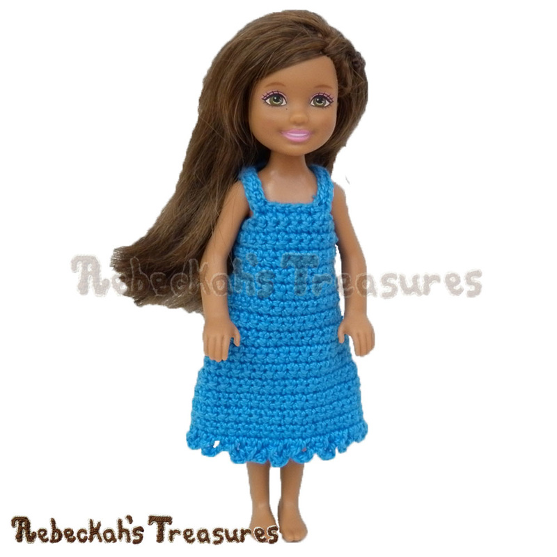 Simply BLUEtiful Girl Fashion Doll Dress | FREE crochet pattern via @beckastreasures | A wonderful doll pattern for beginners! #barbie #crochet