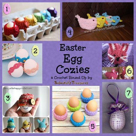 Easter Egg Cozies Crochet Pattern Round Up via @beckastreasures