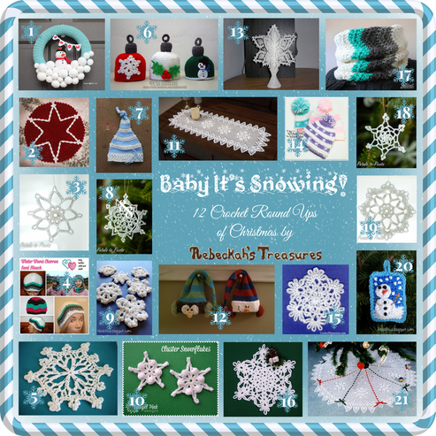 Baby It's Snowing - 12 Crochet Round Ups of Christmas via @beckastreasures