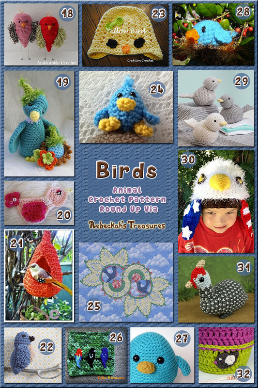 Birds | Animal Crochet Pattern Round Up via @beckastreasures
