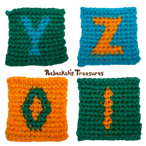 Letters Y-Z and Numbers 0-1 Tapestry Crochet Graph Patterns via @beckastreasures