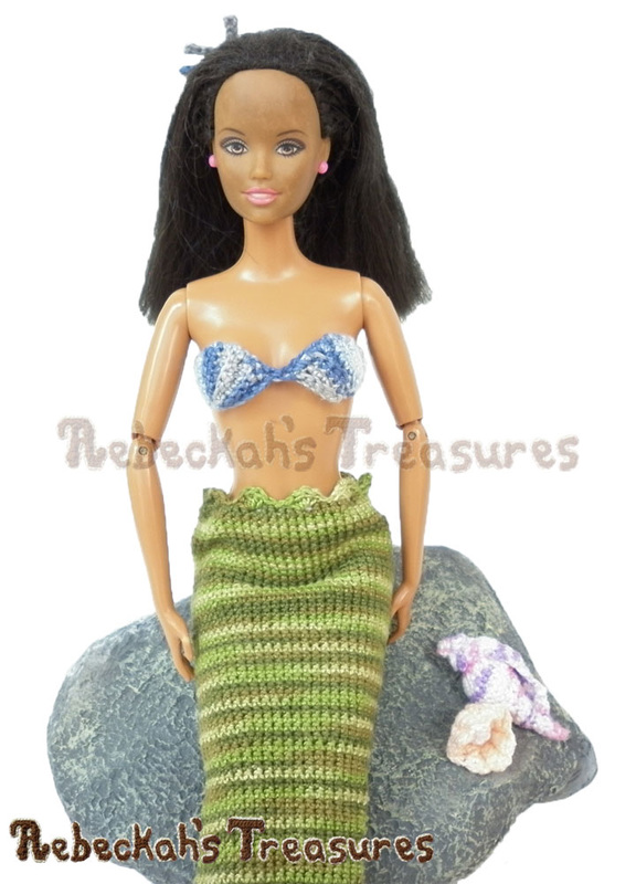 Upright Pearl Shells Brassiere by @beckastreasures | Part of the 9 Mermaid/Bikini Brassiere bundle for Fashion Dolls!