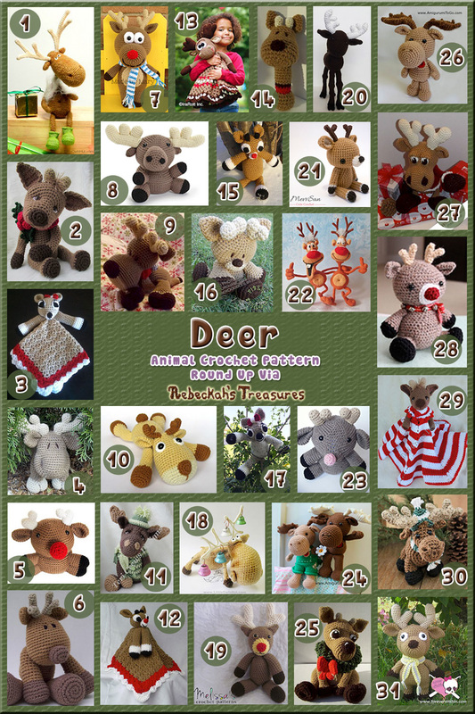 Deer Part 1 (toys, softies and loveys) - Animal Crochet Pattern Round Up via @beckastreasures